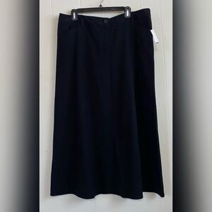 Northern Reflections Skirt Womens 18 Black A-Line Long Pockets Zip Casual Solid